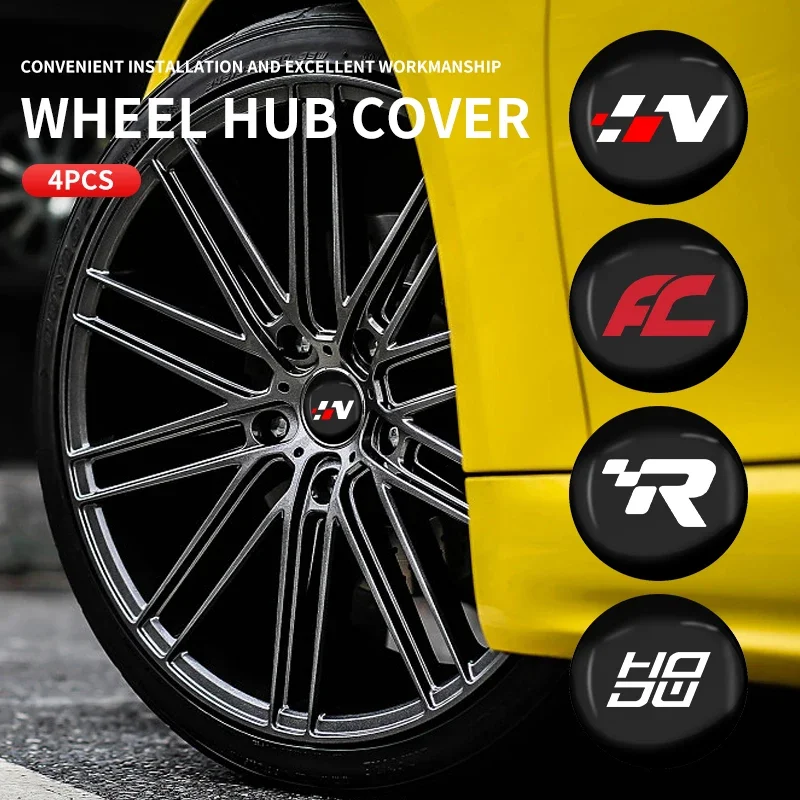 4Pcs Car Wheel Hub Stickers Rim Sticker Decorazione Car-Styling Per Hyundai I30 Tucson Veloster Kona I10 I35 Elantra Santa Fe
