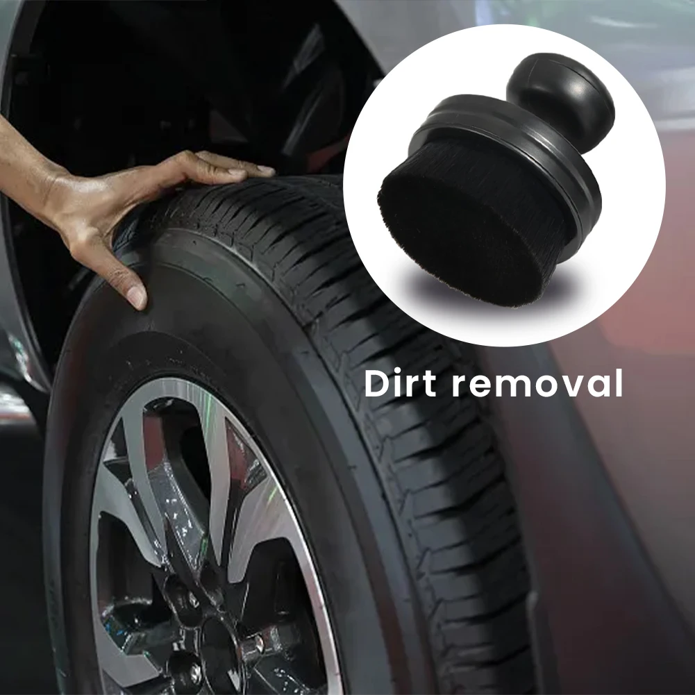 Tire Shine Applicator Brush Handheld Portable High Density For Car With Holder