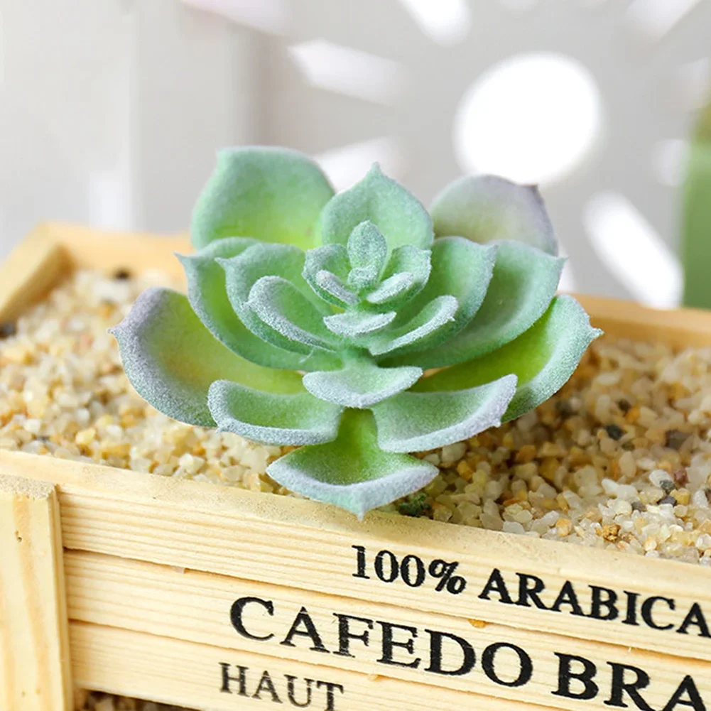 DIY künstliche saftige beflockte Pflanze gefälschte Kaktus Hausgärten Schlafzimmer Büro außerhalb Dekor gefälschte Pflanze Desktop kleine Bonsai neu – Detail 10