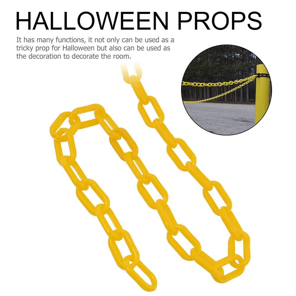 5 Meter Yellow Plastic Safety Chain Crowd Control Barrier Decorative Security Chain Event Halloween Wedding Party Traffic Cone plastic chain barrier