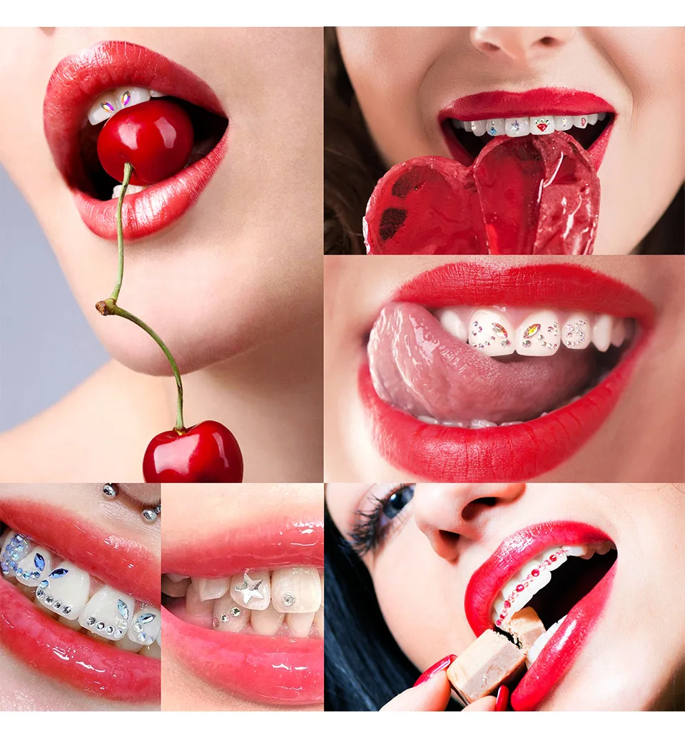 Hot Sale Dental Teeth Gem Decoration Tooth Gem Kit With Curing Light And Glue Solid Crystal Tooth Gems 5