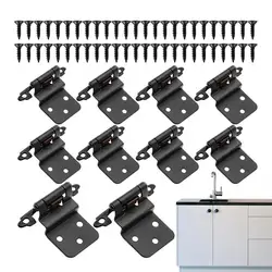 10 pcs Stainless Steel Cabinet Hinge Inset Self Close Cabinet Hardware Hinges with Mounting Screws for Cabinet Doors Kitchen