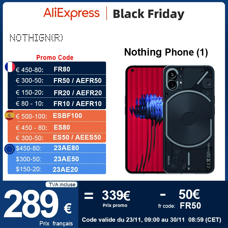 Smartfon Noting Phone (1) 8/256GB z EU za $336.07 / ~1347zł