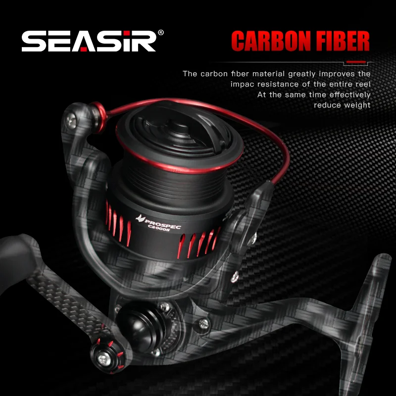 SEASIR Spinning Fishing Reel P Series Prospec, Carbon Fiber 9KG Max Drag 8+1BB 5.2 1 6.2 1 Freshwater Saltwater - Image 3