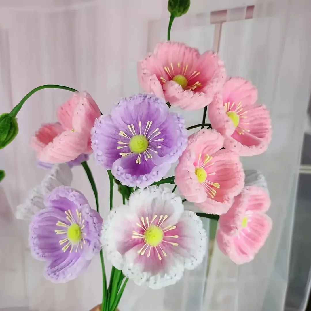 Tulip Daisy Bouquet Handmade DIY Material Package DIY Craft Supplies Chenille Stem Thanksgiving Day Flower Material details chenille pipe cleaners