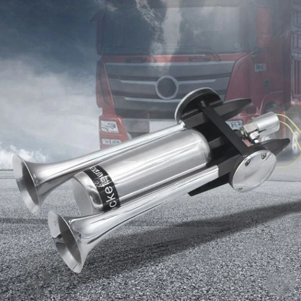 

24V Super Loud Train Horn 115dB Loud Sound Dual Trumpet Electric Air Horns Kit With Air Compressor For Vehicles Trucks Boats