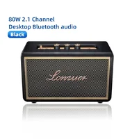 Lonzuer Class D Amplifier 80W Wireless Bluetooth Speaker 2.1 Channel Wooden For Home Subwoofer Desktop Sound Audio Speaker 1