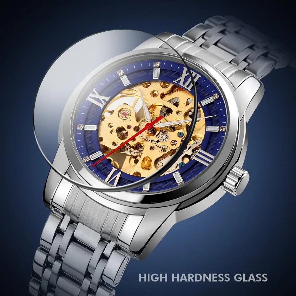 Skmei Reloj Hombre Luxury Automatic Watch Men Hollow Dial Mechanical Watches For Mens Fashion Stainless Steel Band Clock