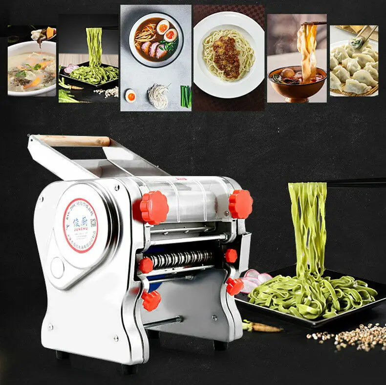 550W Electric Noodle Press Machine Stainless Steel Desktop Pasta Dumpling Maker Commercial Dough Roller Kneading Noodle Machine 6