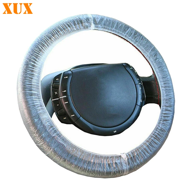 100pcsDisposableSteeringWheelPlasticCoversWaterproofUniversal