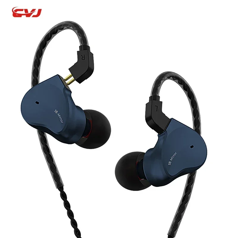 

CVJ Mirror in-Ear HiFI Wired IEMs Earphone 2BA+1DD Hybrid Metal High Fidelity Monitor Headphone with Noise Cancellation Function