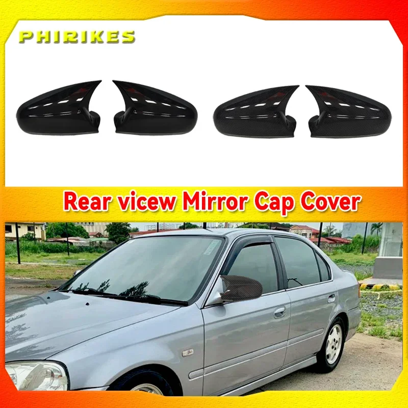 

Horn Shape ABS Carbon Fiber Style Rear View Side Mirror Cover Rearview Caps For Honda For Civic 1996-2001