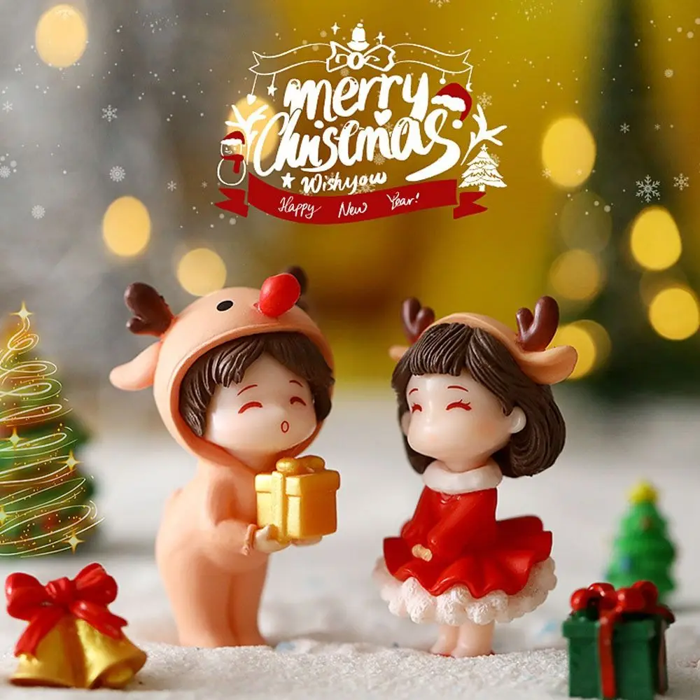 

Миниатюрный милый Рождественский подарок, фигурка для мальчиков и девочек, миниатюрные Ландшафтные украшения для дома, милый Настольный Декор для комнаты