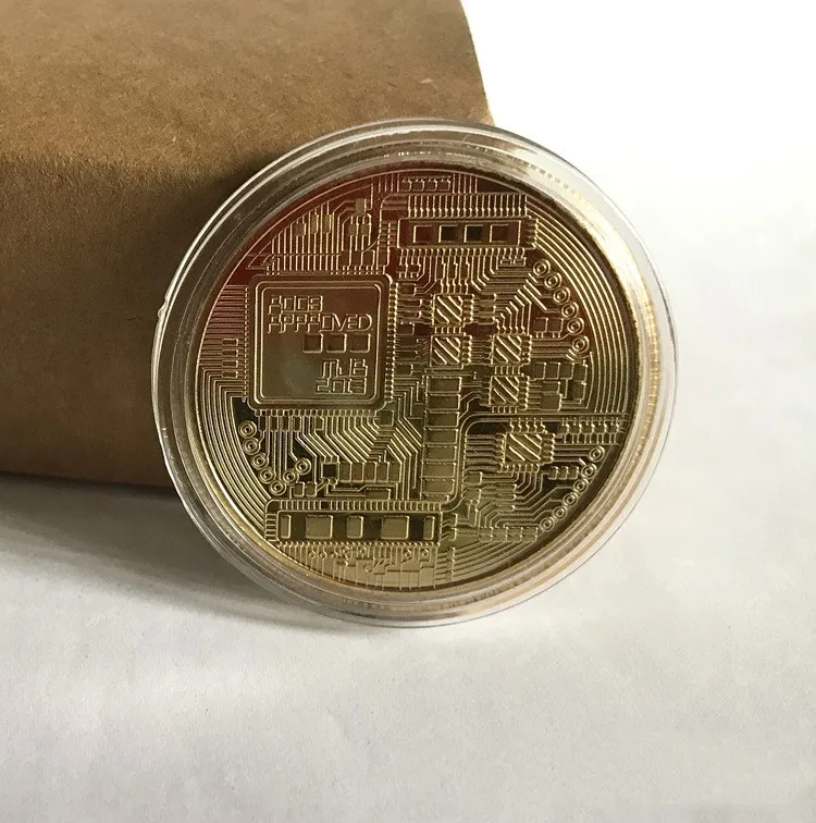 Gold Plated Bitcoin Coin Collectible Art Collection Gift