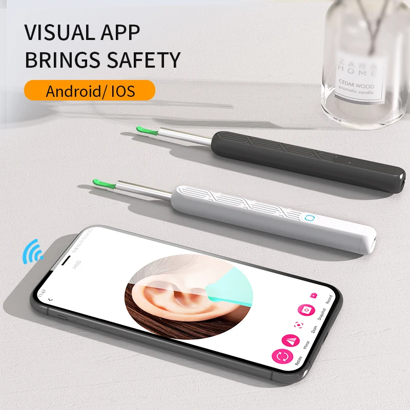 New Ear Wax Removal Wireless Smart Visual Ear Cleaner With 1080P HD Camera WIFI Earpick Ear Scope Ear Canal Cleaning Tool Kit