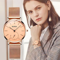 OLEVS 5190 Luxury Ladies Wristwatches Waterproof Mesh Steel Strap Quartz Watches For Women Watch Ulatra Thin reloj para mujer