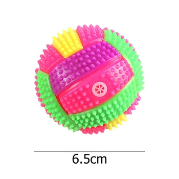 Light up Dog Ball Glow in The Dark Dog Squeaky Toy Non-Toxic Puppy Chew Toys Bounce Activated Squeaky Durable Dogs Cats Balls 6
