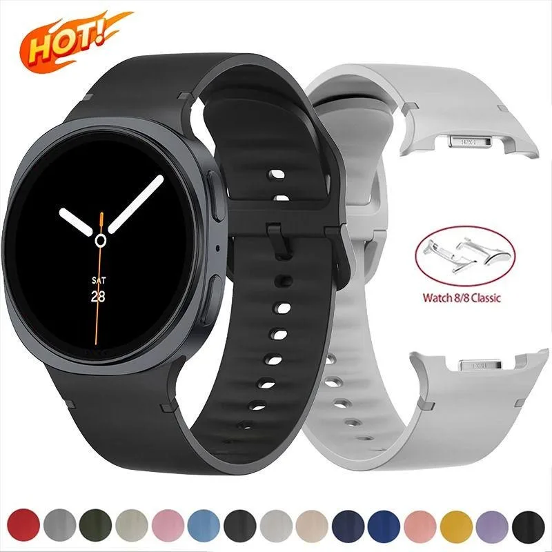 삼성 갤럭시 Watch8 8 클래식 46mm 스트랩 스포츠 스마트 팔찌 갤럭시 시계 8 40 44mm 시계 스트랩에 대한 20/22mm 실리콘 밴드
