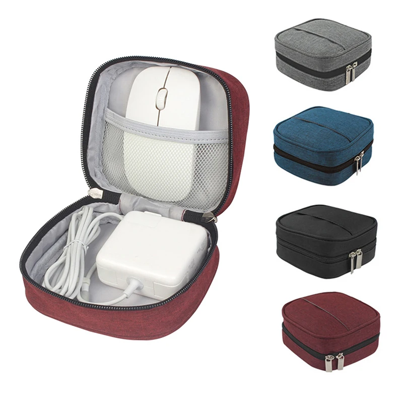 

Квадратная мини-сумка для хранения цифровых устройств, портативный водонепроницаемый органайзер для кабеля питания и передачи данных, наушников и мыши, бытовая дорожная сумка