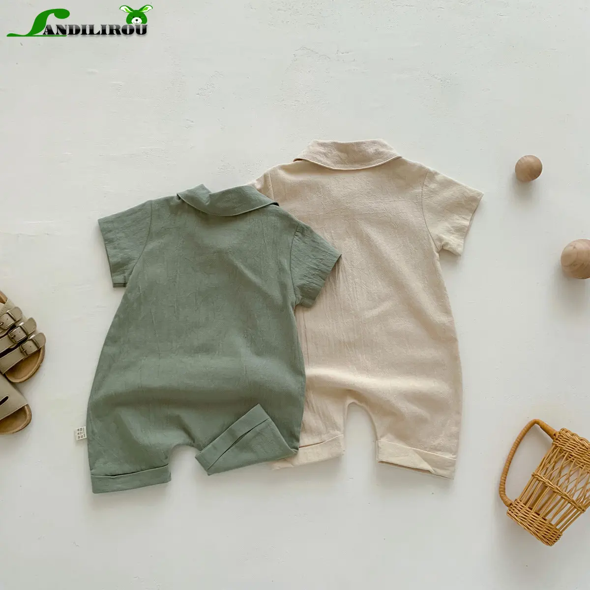 Baby Romper New In Summer Handsome Boys Short Sleeve Solid Color Outwear Infant Newborn Cotton Jumpsuits Toddler Kids