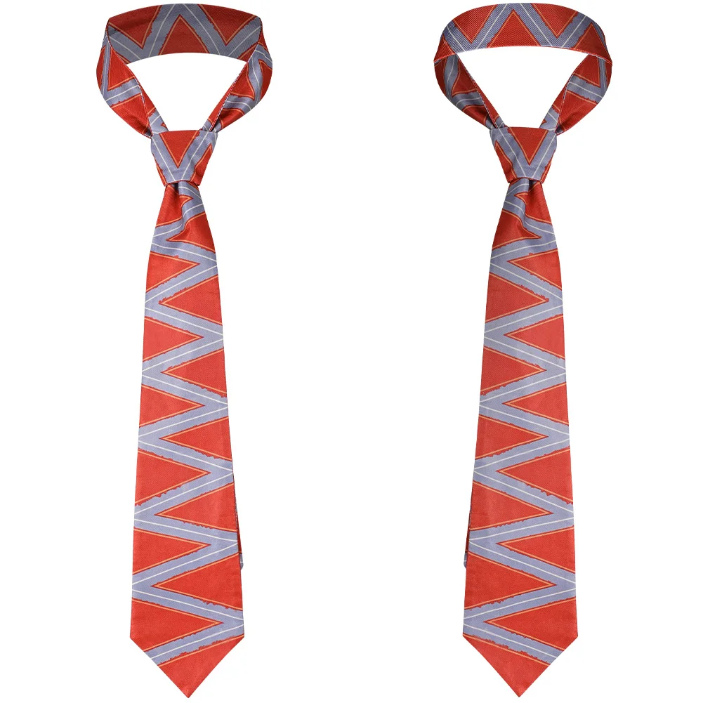 Anger Roleplay Fantasy Tie Inside Cos Out Adult Men Red Printed Tie Halloween Carnival Party Costume Accessories game cosplay props,anime necktie accessories