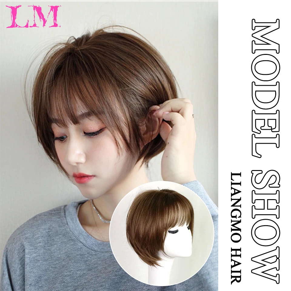 LM Short Bob Wig With Bangs Synthetic Wigs For Women Ombre Black Red Blonde Pink Lolita Cosplay Party Natural Hair Perruque Bob