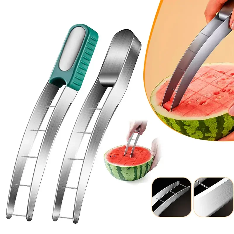 Watermelon Slicer Stainless Steel Cube Cutter Safe Fruit Knife for Kitchen