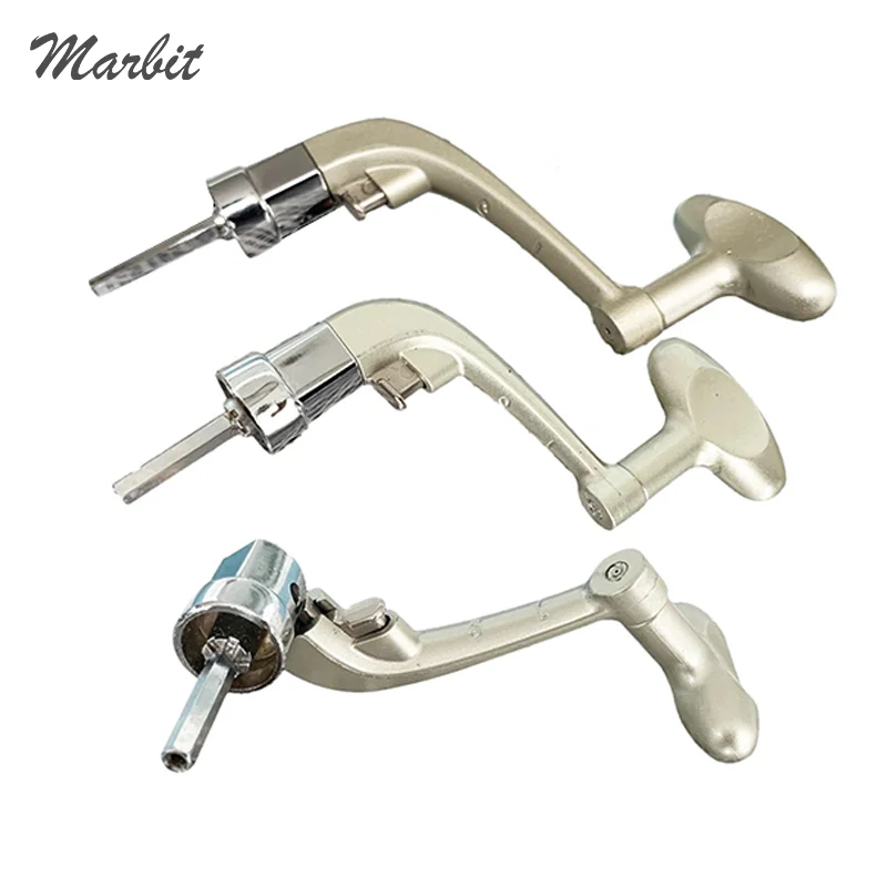 금속 스피닝 릴 핸들 그립, 낚시 릴 교체, 접이식 로커 암 크랭크 핸들 교체, S, M, L, 1 개 