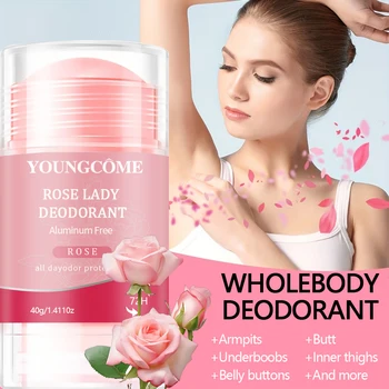 Women Deodorant Stick Rose Lady Deodorant Solid Underarm Sweat & Odor Control All Day Fresh Travel Protection 40g 1