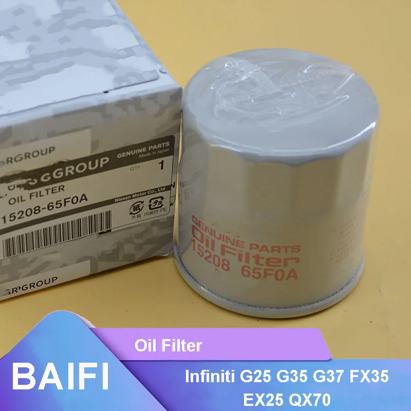 BAIFI Genuine Engine Oil Filter 15208-65F00 15208-65F0A For Infiniti G25 G35 G37 FX35 EX25 QX70