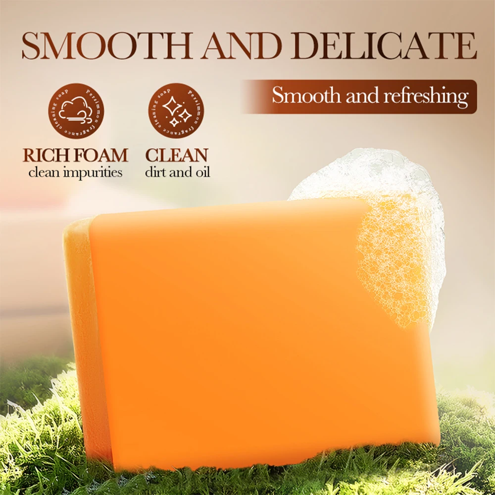 Natural Persimmon Body Soap Bar for Deep Clean and Odor Control