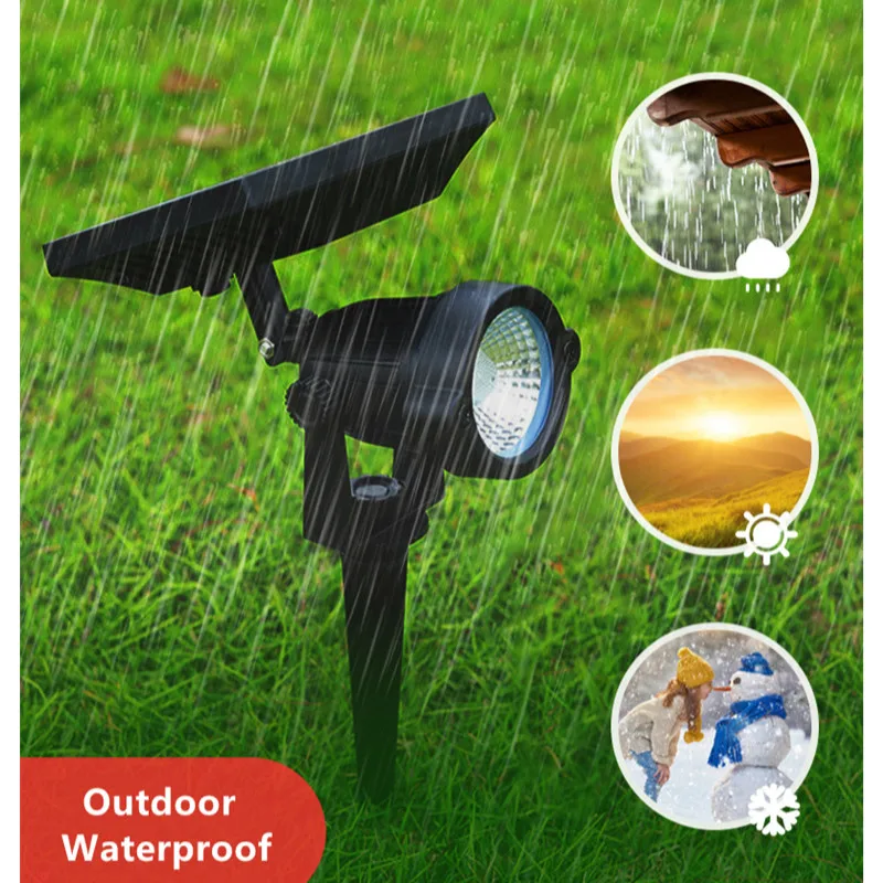 12W LED Outdoor Solar Lights RGB Changing Lawn Ground Lamp IP65 Waterproof Landscape Spotlights Garden Decoration Outdoor Lights