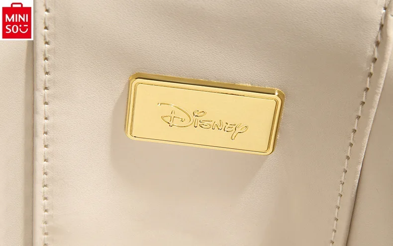 MINISO Disney Retro Fashion Luxury Brand Mickey Bucket Bag Women's Sweet and Versatile Large Capacity Round Bucket Bag