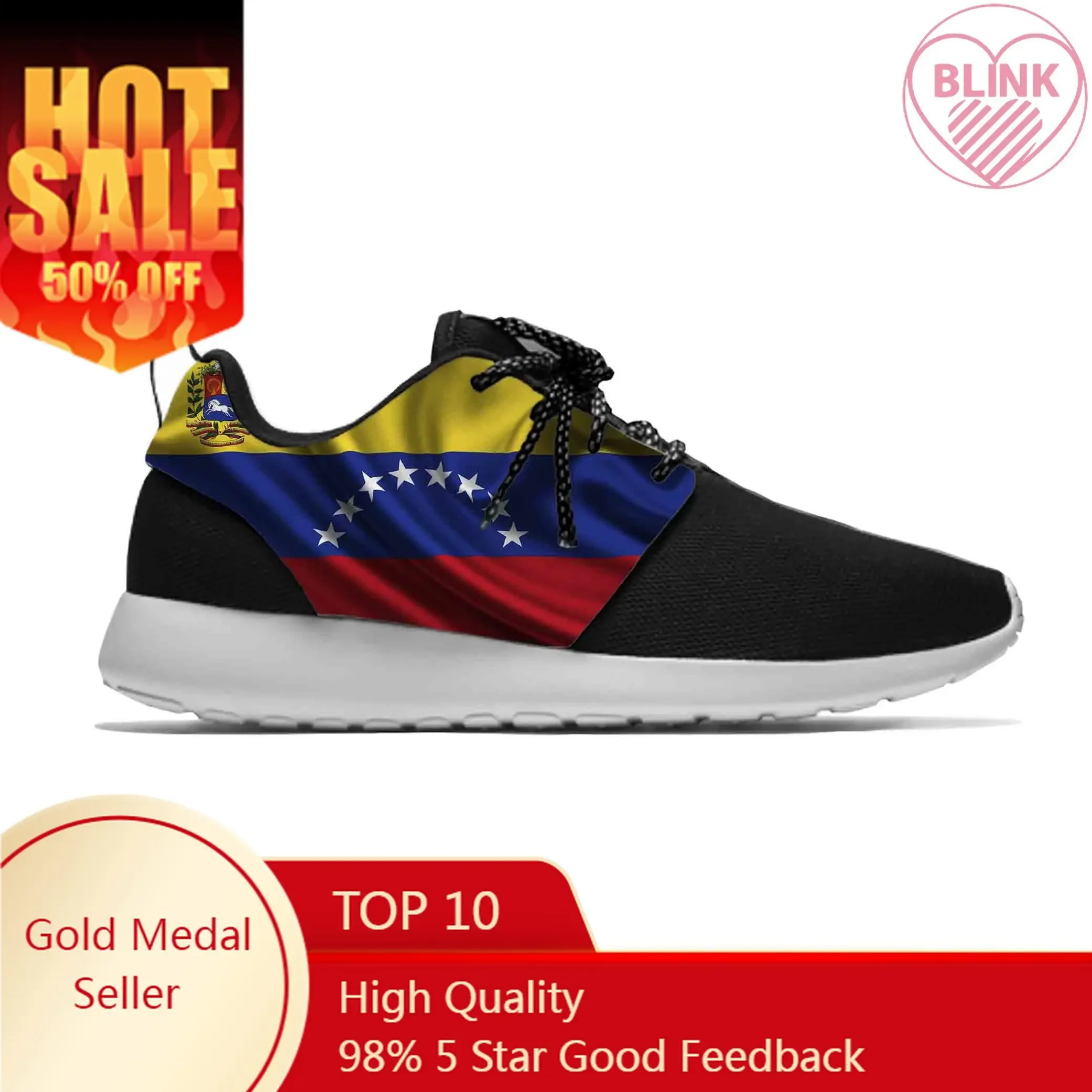 Venezuela Venezuelan Flag Patriotic Fashion Funny Sport Running Shoes Casual Breathable Lightweight 3D Print Men Women Sneakers