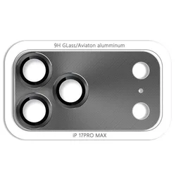 Premium Aluminum Alloy Camera Lens Protector with 3D Shield Glass - iPhone 17 Pro (Titanium Color)