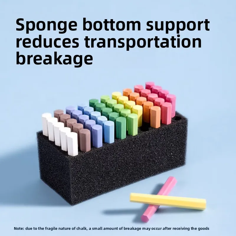 델리 50개입 10색 코팅 분필, 먼지 없는 컬러 분필, 가정 교육용 지울 수 있는 세척 가능한 고체 분필