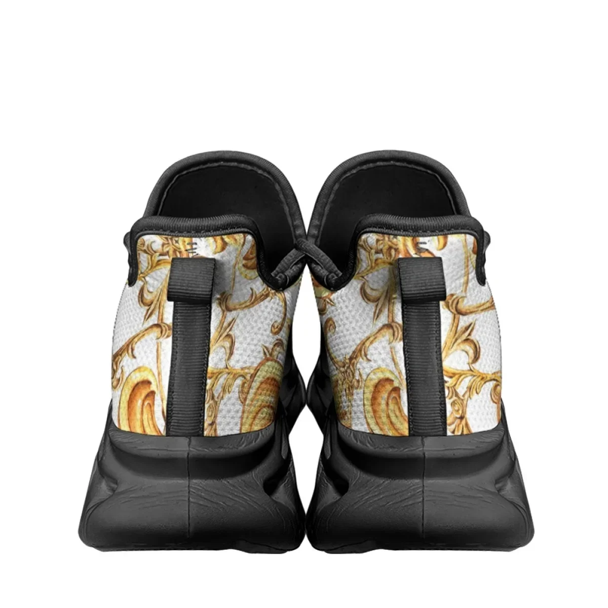 Breathable Comfortable Summer Flats Shoes Gold Baroque Designer Sneakers Female Shock Absorbing Mesh Shoes Zapatos Mujer