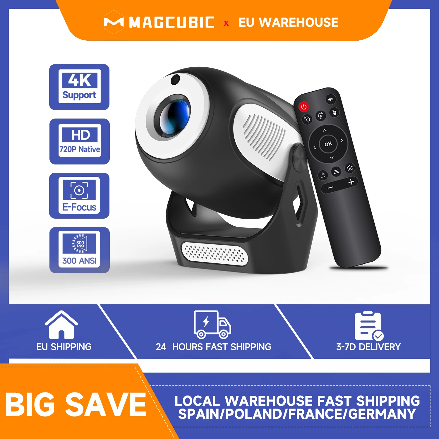 Magcubic HY300 X Projector Electric Focus 4K HD 300ANSI Allwinner H713 ...
