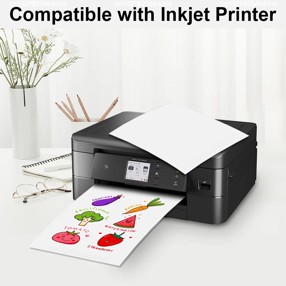 Papier autocollant A4 pour imprimante à jet d'encre et laser, autocollant  en vinyle, cadeau auto-adhésif, étiquette de bricolage, 50 feuilles -  AliExpress