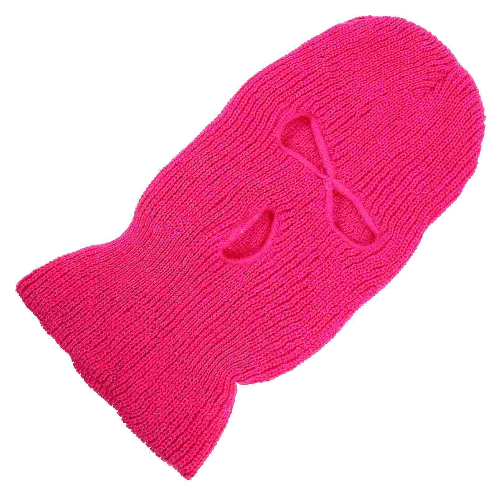 Ski Mask for Men Three Hole Wool Hat Balaclava Warm Full Face Cover 3-hole White Beanie Knit Knitting Miss 5