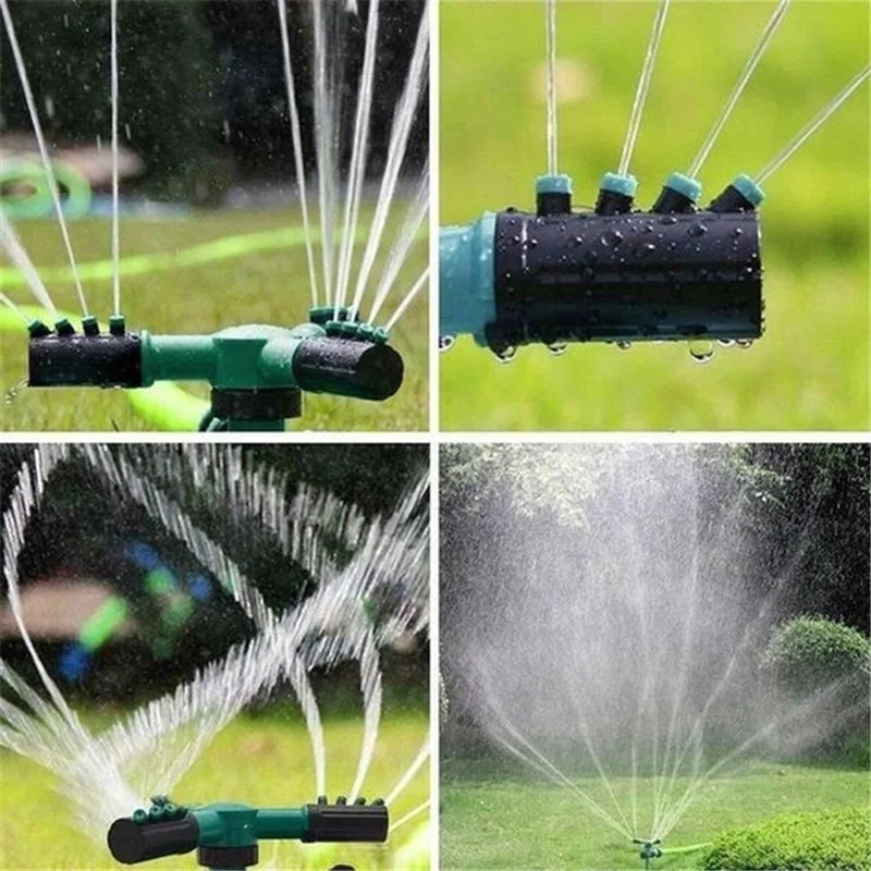 360&deg; Rotating Automatic Lawn Water Garden Sprinklers 3 Arm Sprayer Irrigation Tools Watering Grass Lawn Nozzle Garden Supplies
