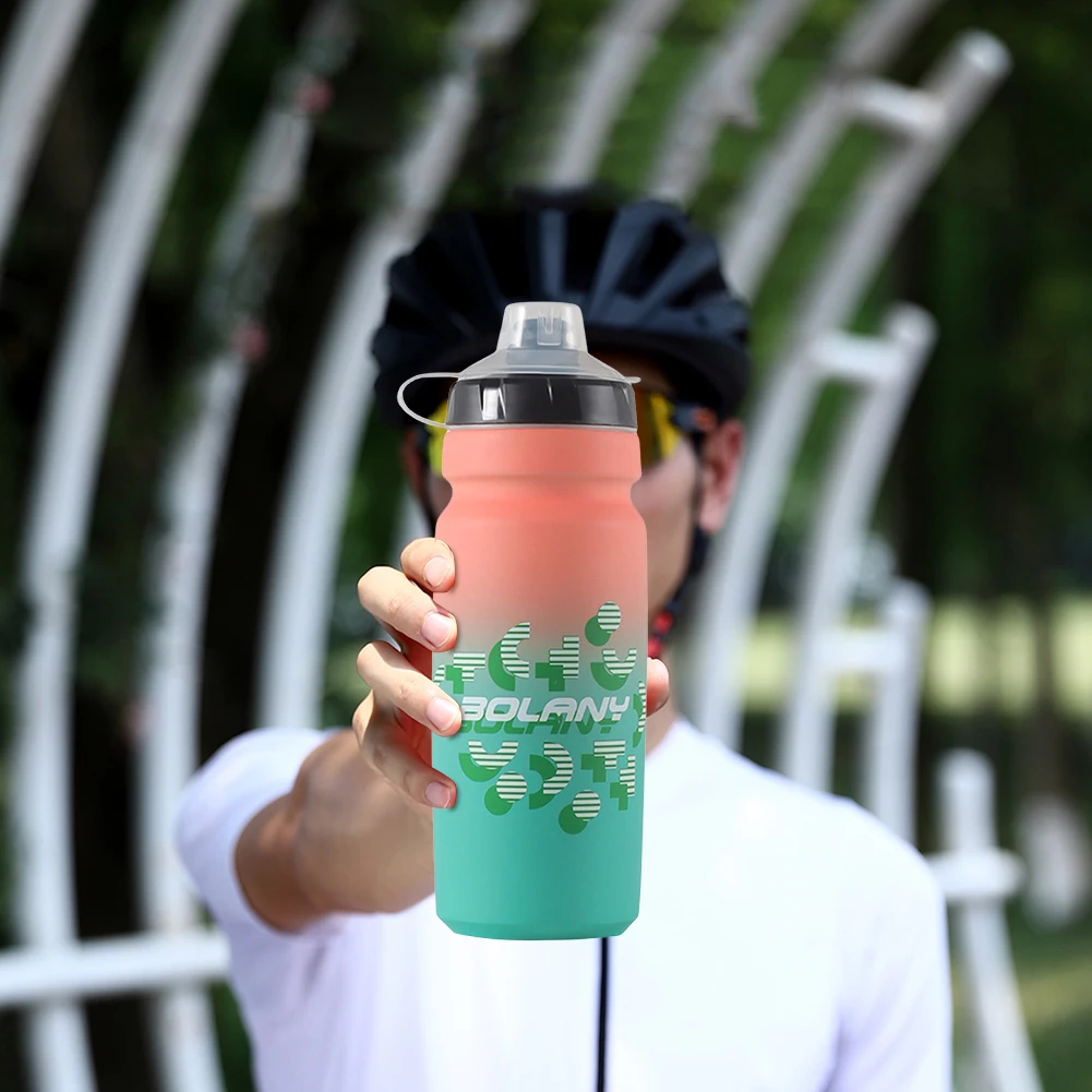 넓은 입 디자인 자전거 물병, 스퀴즈 물병, 체육관 스포츠용 BPA 프리 누출 방지, 750ml