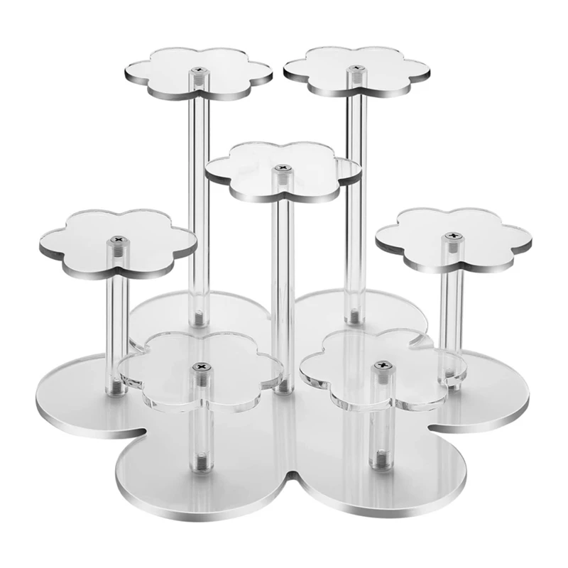 

Acrylic Display Stand For Figures,7-Tier Display Risers For Collectibles,Acrylic Cupcakes Stand For Candy Display