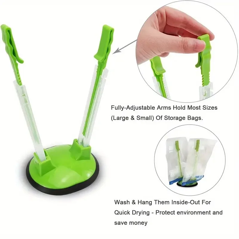 4pcs Baggy Rack Holder For Food Prep Bag plastic Freezer Bag Ziplock Bag Holder Stand Meal Planning prep Bag Holders 3