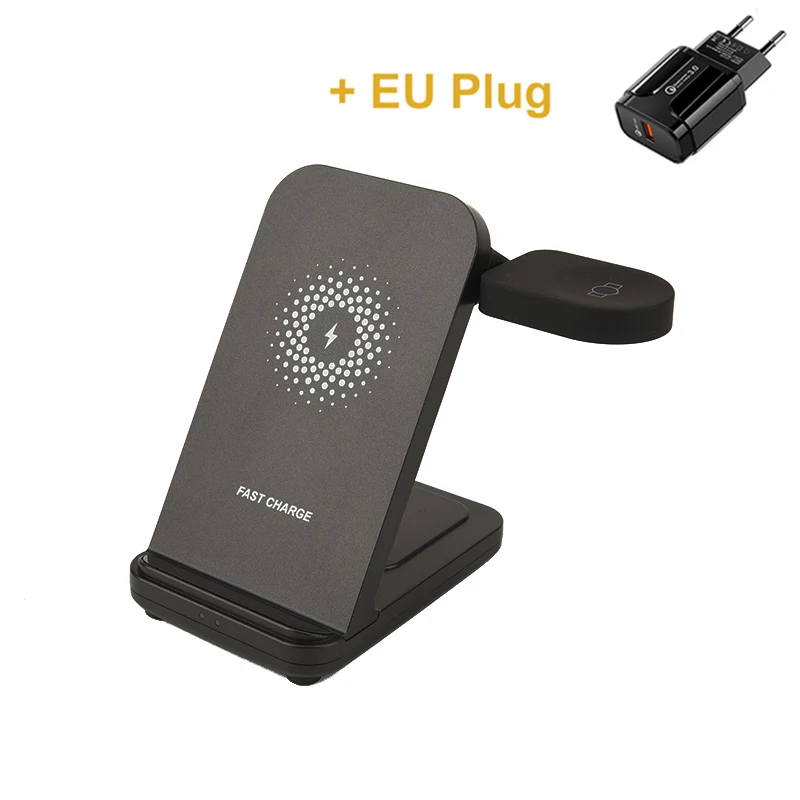 3 in 1 Wireless Charger Stand For Samsung Galaxy Watch 3/4 Active 2/1 Fast Charging Dock Station For Samsung S22 S21 S20 S10 samsung wireless charger Wireless Chargers