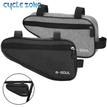 Borsa triangolare per bicicletta Borse portaoggetti per sella per telaio del tubo anteriore per bici Borsa da ciclismo MTB Borsa versatile per bici durevole Accessori per biciclette
