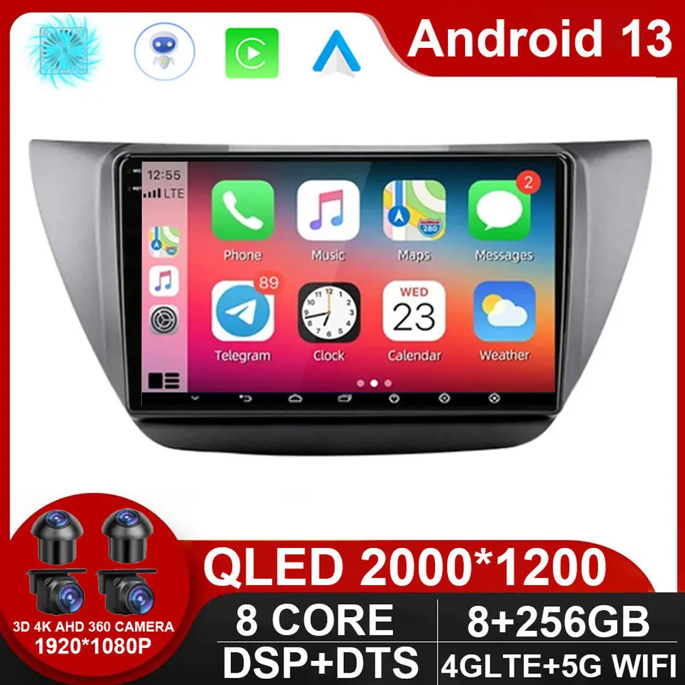 

For Mitsubishi Lancer 9 CS 2000-2010 Android 13 Car Radio Multimedia Video Player 2Din GPS Carplay DVD Head Unit Stereo NO DVD