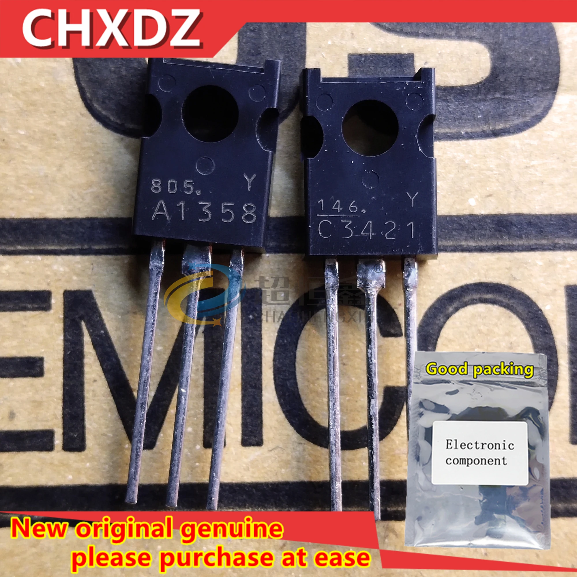 1 pair Japan original TOS 2SA1358 2SC3421 A1358 C3421 Y TO-126F Nonmagnetic
