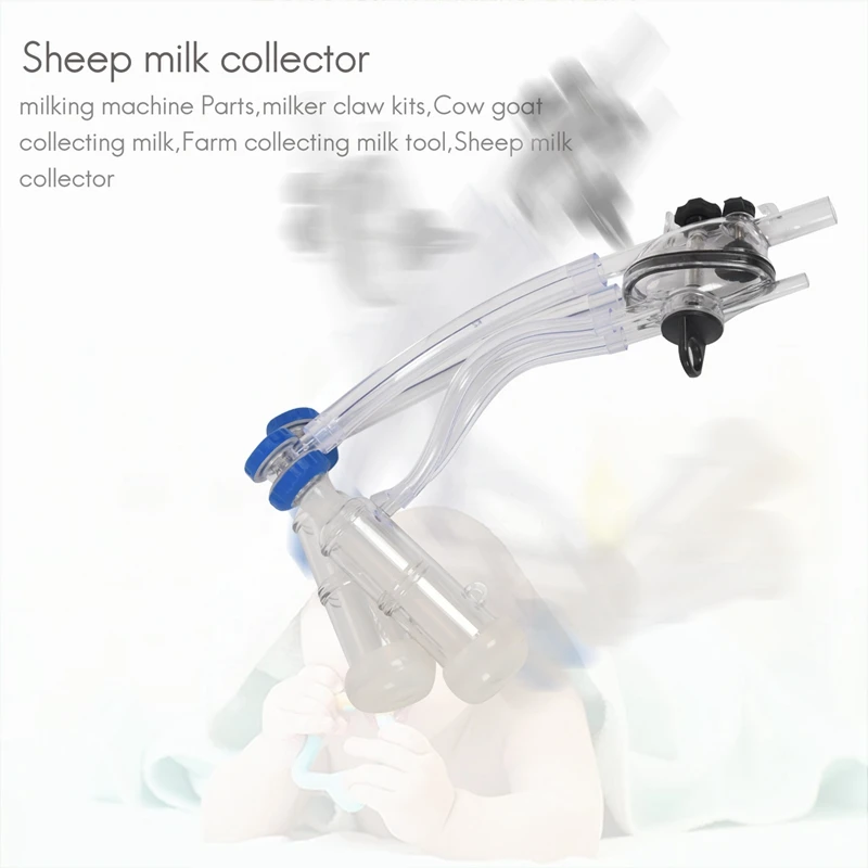 Goat Sheep Milker Machine Parts Claw Kit Milking Teat Cups Manual Collector Portable Goat Milking Machine Part For Cows Cattle H