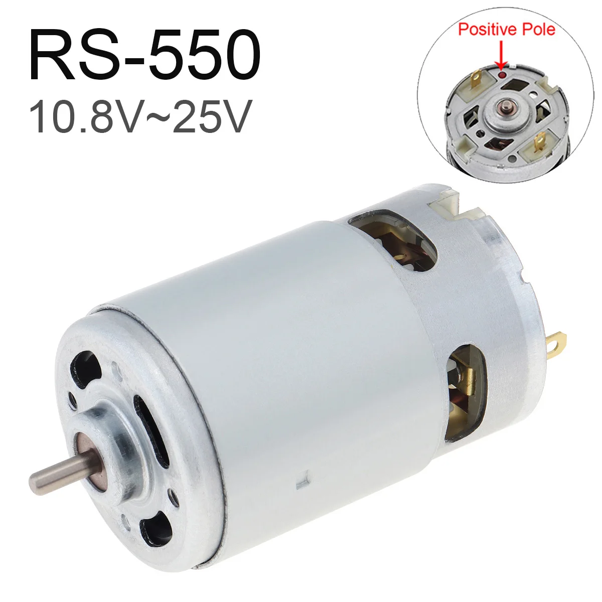 RS550 DC Motor 10.8-25V No Tooth Electric Motor Tools for Replacement Electric Drill Driver Cordless Screwdriver Accessory